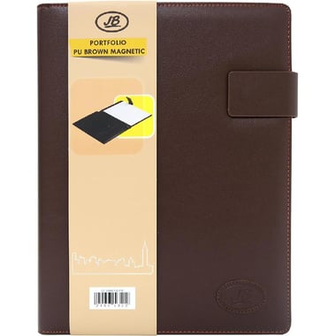 JB Portfolio, 2 Pockets with Phone Holder, A4, Brown