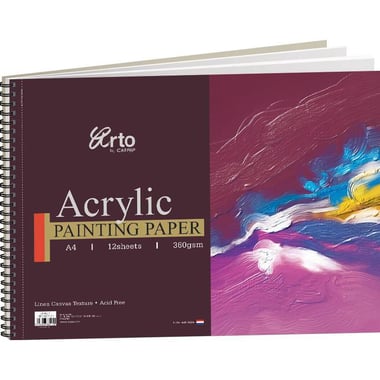 Campap Arto Acrylic Painting Pad, Professional Series, 360 gsm, White, A4, 12 Sheets