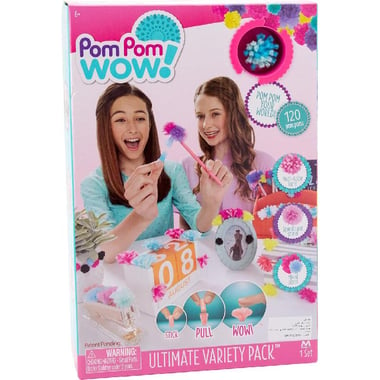 Pom Pom WOW! Ultimate Variety Pack - 20 PomPoms, Blue/Pink
