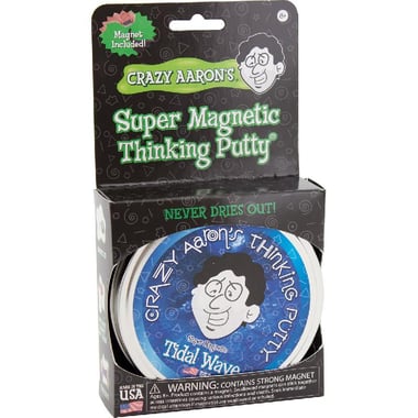 Crazy Aaron's Putty Super Magnetic Thinking Putty: Tidal Wave Slime Toy, Iridescent Blue, 8 Years and Above