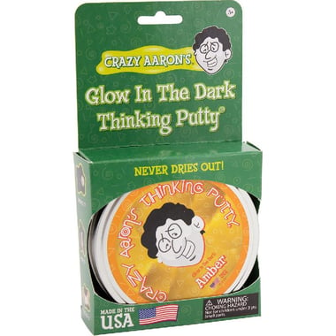 Crazy Aaron's Putty Glow in The Dark Amber Slime Toy, 3 Years and Above