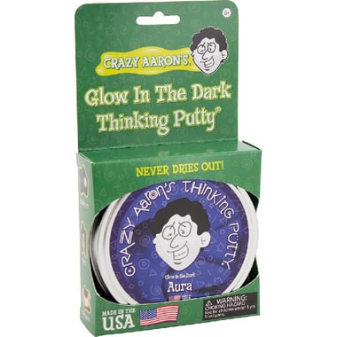 Crazy Aaron's Putty Glow in The Dark, Aura, Slime Toy, Purple, 3 Years and Above