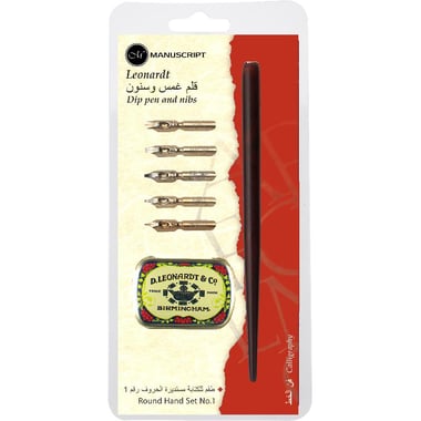 Manuscript Dip Calligraphy/Lettering Set, English, Assorted Point Size