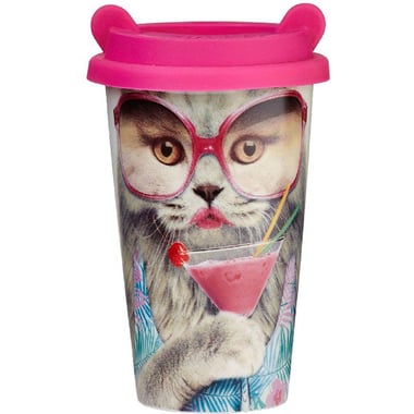 Mustard Coffee Crew Cat Reusable Coffee Mug Kitchenware Novelty, Assorted Color