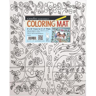 Crescent Coloring Mat Photo Frame, Family, 3" X 5" Opening Frame, 8" X 10", White, Matboard