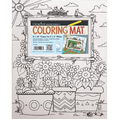 Crescent Coloring Mat Photo Frame, Floral, 3" X 5" Opening Frame, 8" X 10", White, Matboard