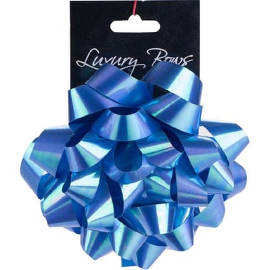 Gift Self Stick Bows, Iridescent Blue, Satin