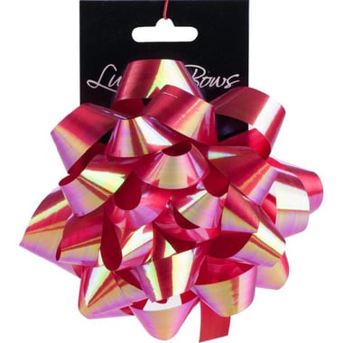 Gift Self Stick Bows, Iridescent Red, Satin