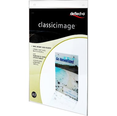 Deflecto ClassicImage Sign Holder, A3, Wall Mount, Acrylic, Clear