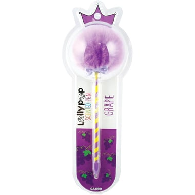 Sakox Lollypop Scented Grape Dry Ink Pen, Blue Ink Color, Medium, Ballpoint,