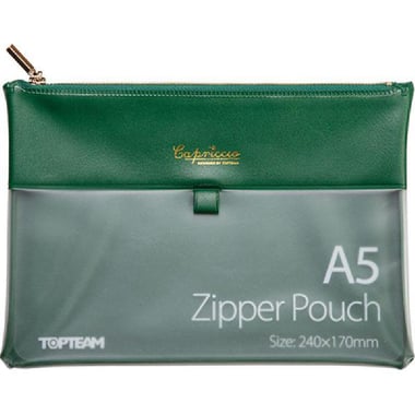 Capriccio Document Pouch, A5, Topload Opening, Green