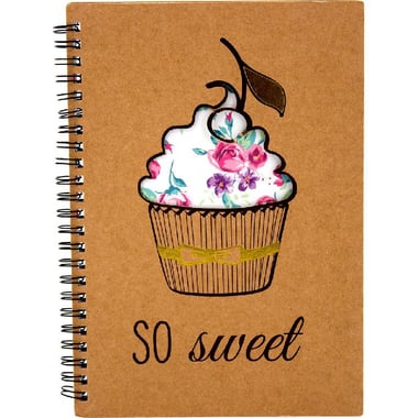 دفتر تمارين، "So Sweet" Cup Cake، A5، 80‎ ورقة، مسطر، بني