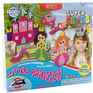 Roco Super Beads Little Princess 8-in-1 Arts and Crafts Learning Activity Set, 5 Years and Above