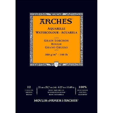Arches Paper Watercolor Pad, 300 gsm, White, A4, 12 Sheets