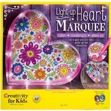 Creativity for Kids Light-Up Heart Marquee Arts and Crafts Learning Activity Set, English, 7 Years and Above