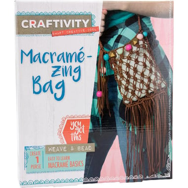 Creativity for Kids Craftivity Macrame Zing Bag - You Got This, Weave & Bead Arts and Crafts Learning Activity Set, English, 8 Years and Above
