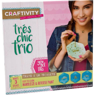Creativity for Kids Craftivity Tres Chic Trio - You Got This, Trays 4 Ur Trinkets Arts and Crafts Learning Activity Set, English, 8 Years and Above