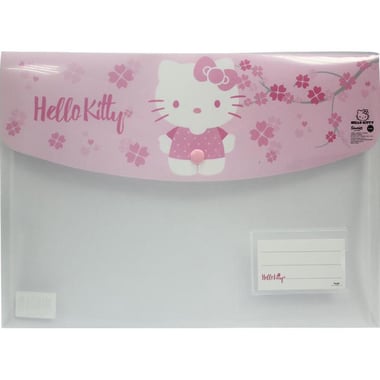 Hello Kitty File Envelope, A4, Single Pocket, Clear/Pink