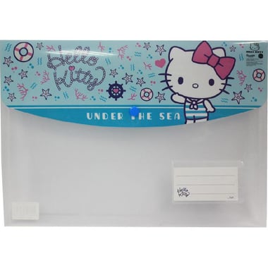 Hello Kitty "Under The Sea" File Envelope, A4, Single Pocket, Clear/Aqua