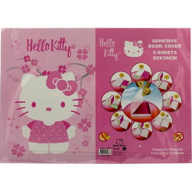 Hello Kitty Sheet Book Cover, 5-Sheet, Pink/Red, 50.00 cm ( 1.64 ft )X 36.00 cm ( 14.17 in )