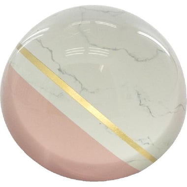 Roco Paperweight, Abstract, with Stripe, Marble Pink