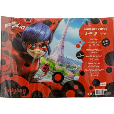 Disney Miraculous Sheet Book Cover, Ladybug, Red, 36.00 cm ( 14.17 in )X 50.00 cm ( 1.64 ft )