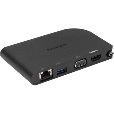 Kensington SD1500 USB-C Mobile Dock Multi-port Station, USB-C (3.1), 4 Port (USB-A/RJ-45/HD VGA/4K HDMI), Black