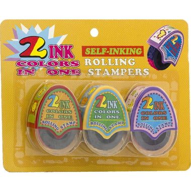 2 Ink Colors in One, Self-Inking Rolling Stampers Stamp Set, Heart Shape, Classic, Assorted Ink Color