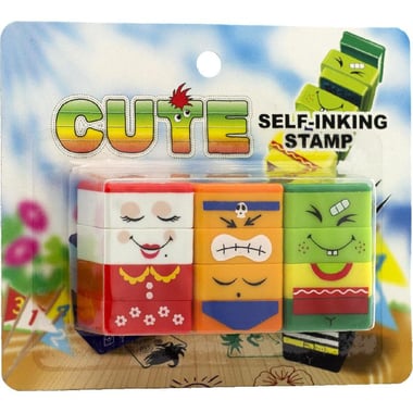 Cute Self-Inking Stamp, Animal 1 Stamp, Assorted Design, Assorted Ink Color