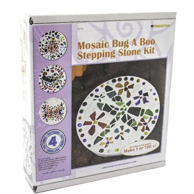 Bug-A-Boo Stepping Stone Kit, White, 4 Patterns, Round, 8 Components/Set,