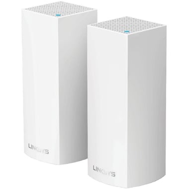 Linksys Velop (2-pack) Whole Home Mesh Wi-Fi, Wireless AC (802.11ac), Tri-Band (2.4 GHz/5 GHz/5 GHz), up to 64 Devices, 2 Port (LAN), White