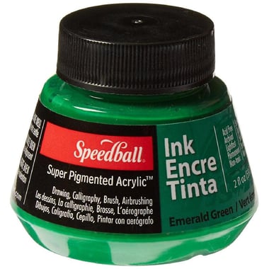 Speedball Super Pigmented Acrylic Ink for Calligraphy Pen, Green, 2.00 oz ( 56.83 ml )