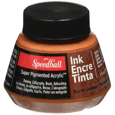 Speedball Super Pigmented Acrylic Ink for Calligraphy Pen, Sephia, 2.00 oz ( 56.83 ml )