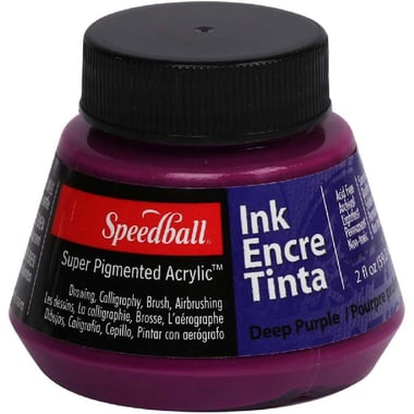 Speedball Super Pigmented Acrylic Ink for Calligraphy Pen, Deep Purple, 2.00 oz ( 56.83 ml )