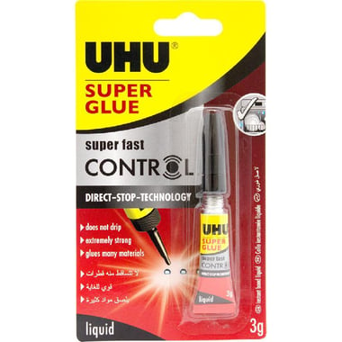 UHU Super Glue, 3.00 ml ( .11 oz ), 3.00 g ( .11 oz ), Clear