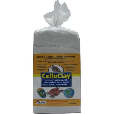 Activa CelluClay Sculpting Material, Instant Paper Mache, Air Dries to Grey,