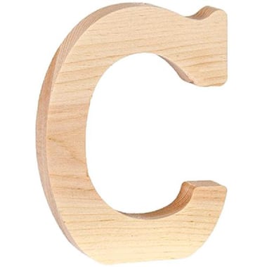 Walnut Hollow Farm Wooden Letter, "C", Unpainted, Natural, 5.00 in ( 12.70 cm )