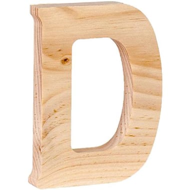Walnut Hollow Farm Wooden Letter, "D", Unpainted, Natural, 5.00 in ( 12.70 cm )