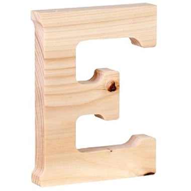 Walnut Hollow Farm Wooden Letter, "E", Unpainted, Natural, 5.00 in ( 12.70 cm )