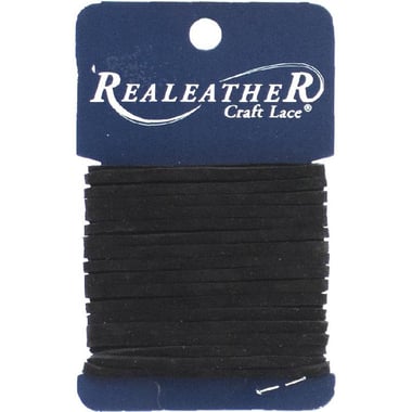 RealeatheR Crafts Latigo Leather Lace, Black, 1/8" X 8 Yards
