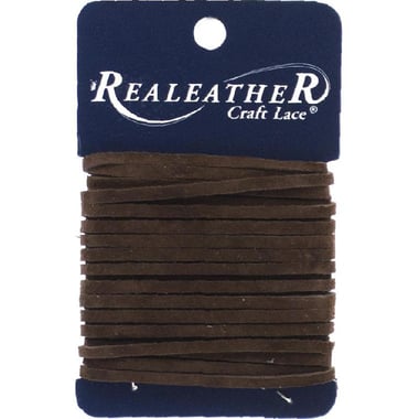 RealeatheR Crafts Soft Suede Leather Lace, Cafe, 1/8" X 8 Yards