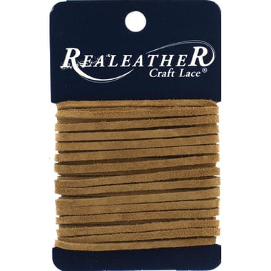 RealeatheR Crafts Soft Suede Leather Lace, Toast, 1/8" X 8 Yards