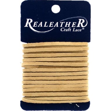 RealeatheR Crafts Soft Suede Leather Lace, Beige, 1/8" X 8 Yards