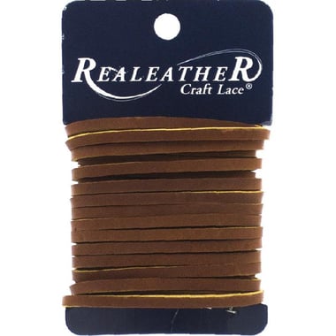 RealeatheR Crafts Latigo Leather Lace, Medium Brown, 1/8" X 8 Yards