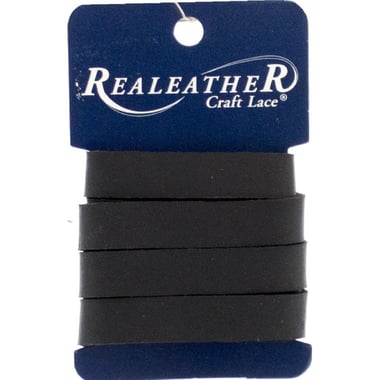 RealeatheR Crafts Leather Strips, Black, 1/2" x 36"