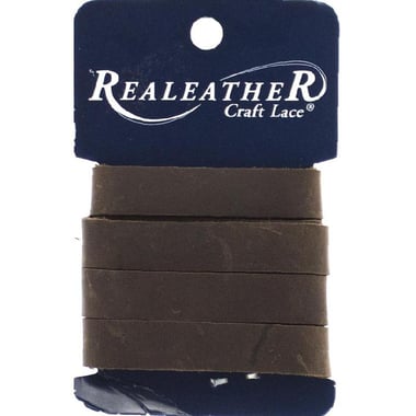 RealeatheR Crafts Leather Strips, Brown, 1/2" x 36"