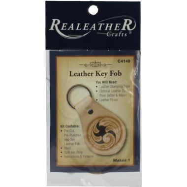 RealeatheR Crafts Key FOB Leather Craft, Assorted Color, 4" X 2 1/8"