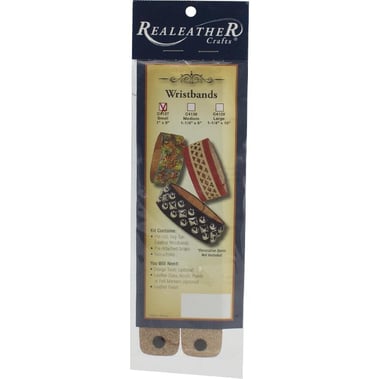 RealeatheR Crafts Wristbands Leather Accessory, Assorted Color, 1" X 8" (Small)