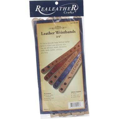 RealeatheR Crafts Wristbands Leather Accessory, Assorted Color, 3/4" X 8 1/2"