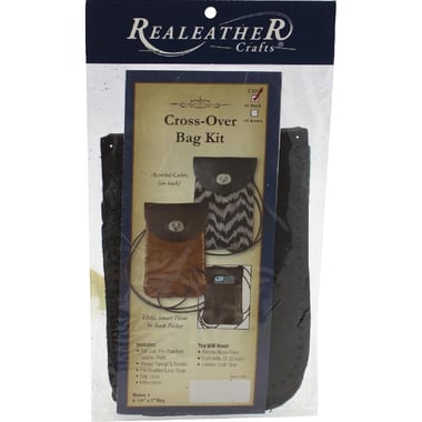 ريل ليذر كرافتس Cross‎-‎Over Bag Kit Leather Craft، اسود، 4‎ ‎1‎‎/‎4‎" X ‎7‎"